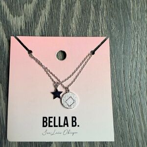 Libra Double Layer Zodiac Constellation Necklace in Silver